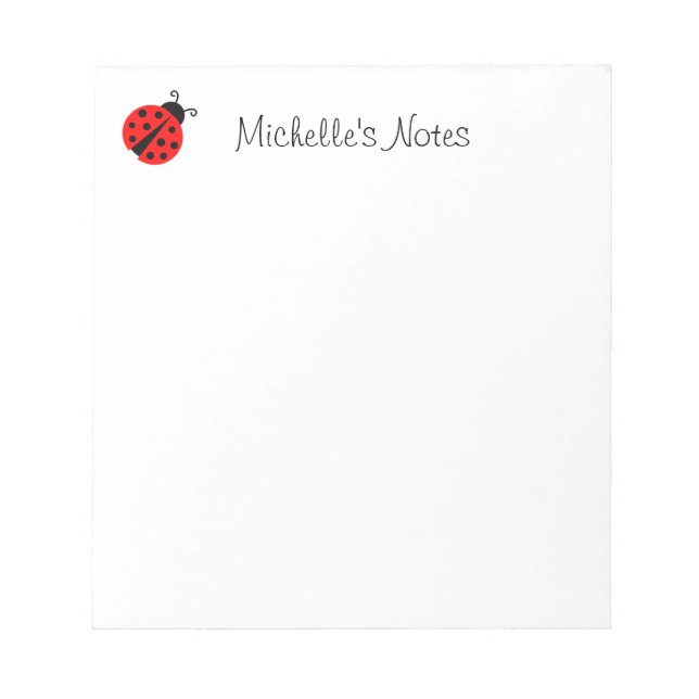 Bloco de notas design de ladybug vermelho personal (Frente)