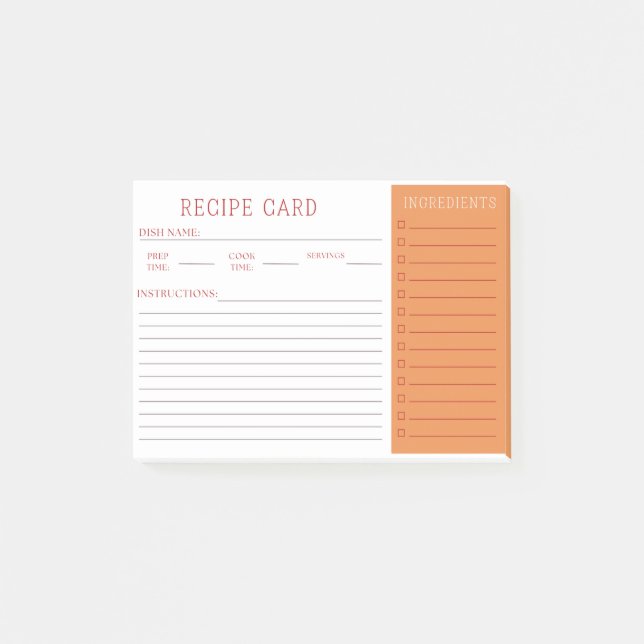 Bloco De Notas Design de Livro de Receita Mínima Moderna (Frente)