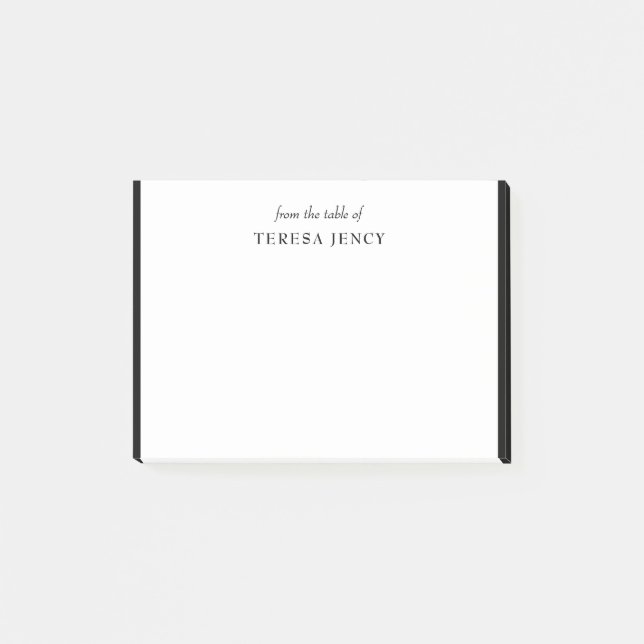 Bloco De Notas Design de Mesa Preto e Branco Clássico Elegante (Frente)