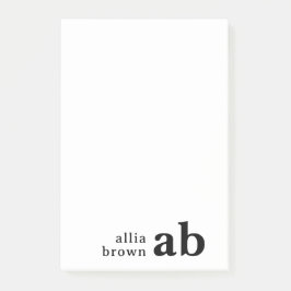 Bloco De Notas Design de Monograma Minimalista Vintage Retro