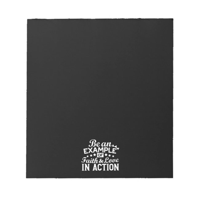 Bloco De Notas Design de Motivação Cristã - Fé, Amor e Ato (Frente)