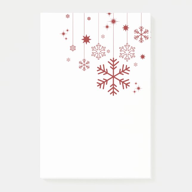 Bloco De Notas Design de Natal mínimo com flocos de neve (Frente)