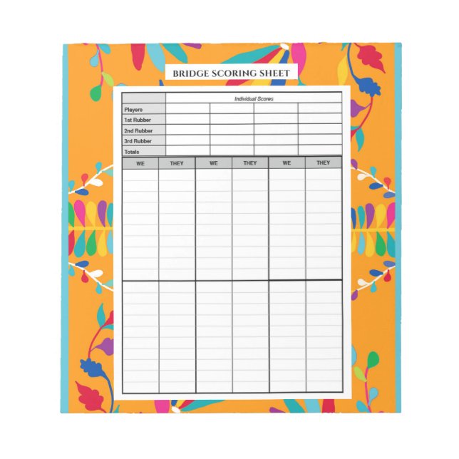 Bloco De Notas Design de Otomi Mexicano - Pad de Pontuação da Pon (Frente)