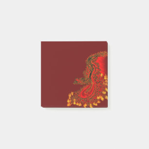 Bloco De Notas Design de ouro e vermelho do Dragão da China