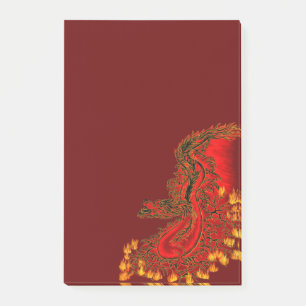 Bloco De Notas Design de ouro e vermelho do Dragão da China