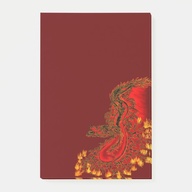 Bloco De Notas Design de ouro e vermelho do Dragão da China (Frente)