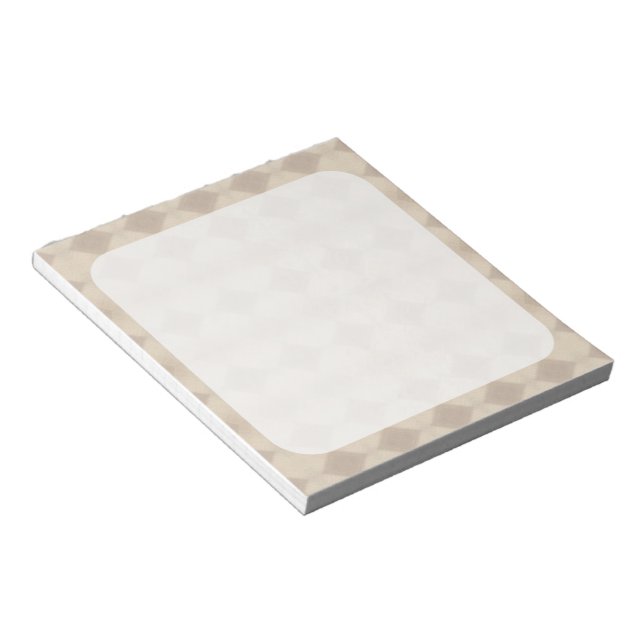 Bloco De Notas Design de padrão de argyle geométrico em bege e ca (Inclinado)