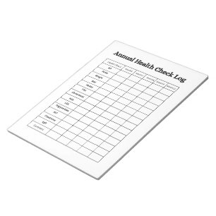 Bloco De Notas Design de Registro de Verificação Anual de Saúde