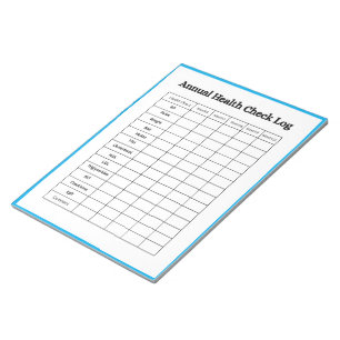 Bloco De Notas Design de Registro de Verificação Anual de Saúde