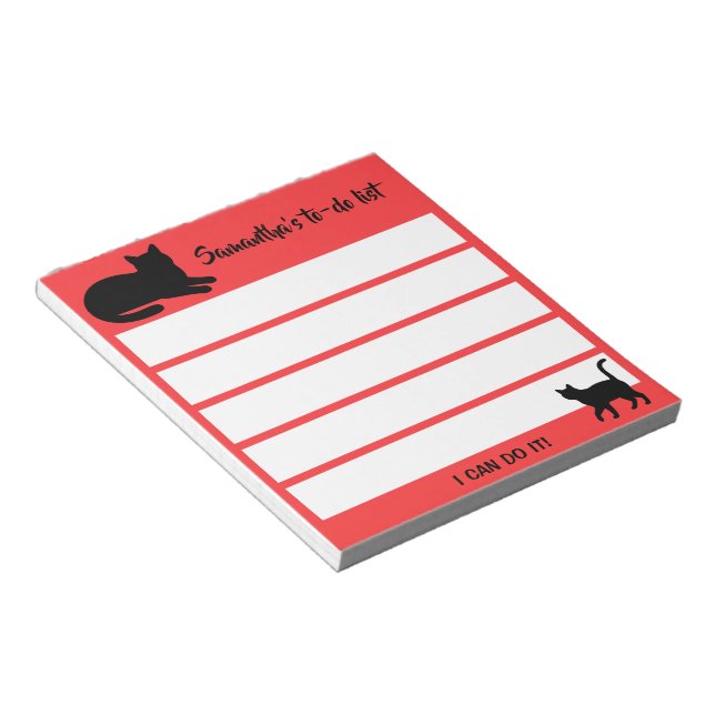 Bloco De Notas Design de Silhuetas de Animais Fofos - Gatos 1 (Inclinado)