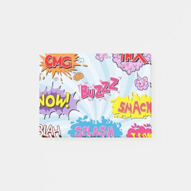 Bloco De Notas Design feminino do super-herói do estilo cómico (Frente)