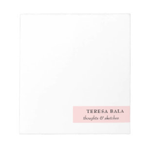 Bloco De Notas Design Feminino Minimalista Rosa Bege Moderno