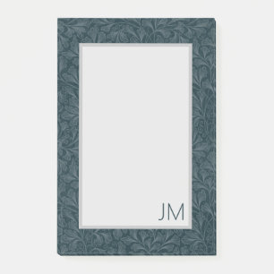 Bloco De Notas Design floral azul-escura elegante