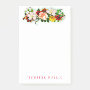 Bloco De Notas Design Floral Buquê de Flor Aquoso Colorido