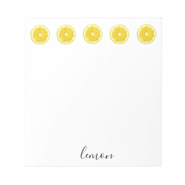 Bloco De Notas Design Geométrica com Fatia de Limão (Frente)