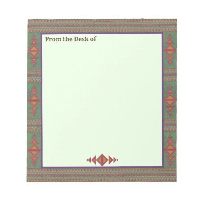 Bloco De Notas Design Geométrico Sudoeste Sagebrush (Frente)