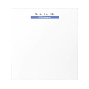 Bloco De Notas Design Minimalista Azul Branco Elegante