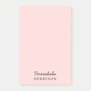 Bloco De Notas Design Minimalista com Monograma Rosa Bege