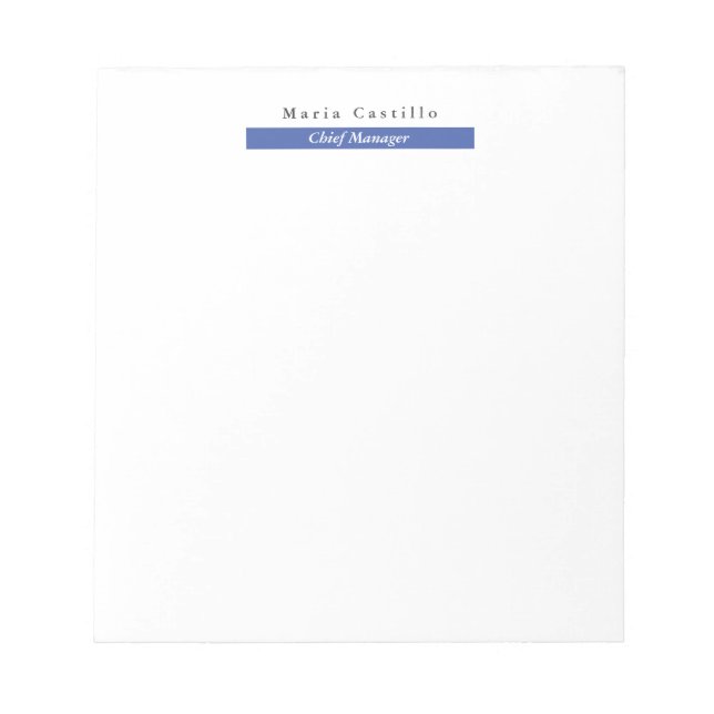 Bloco De Notas Design Mínimo Branco Azul Simples (Frente)