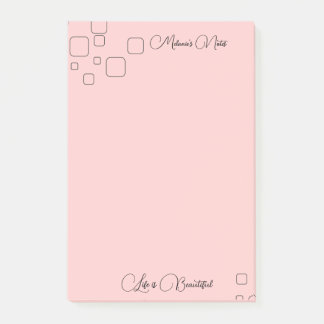 Bloco De Notas Design moderno com notas de Posto de fundo rosa