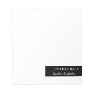 Bloco De Notas Design Moderno Minimalista Preto e Branco