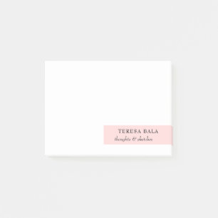 Bloco De Notas Design Moderno Minimalista Rosa Bege
