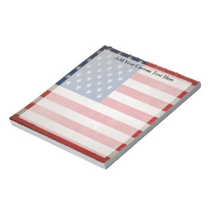 Bloco De Notas Design patriótico da bandeira americana do Grunge