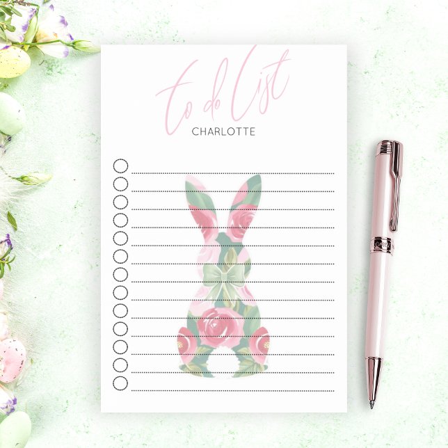 Bloco De Notas Design personalizado personalizado (Personalized Custom Bunny Design Post-it Notes)