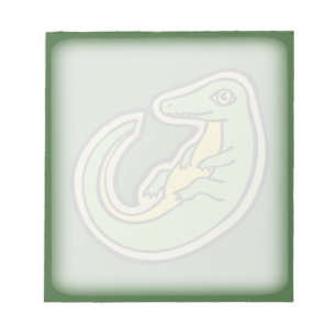 Bloco De Notas Design verde e amarelo bonito do desenho do jacar