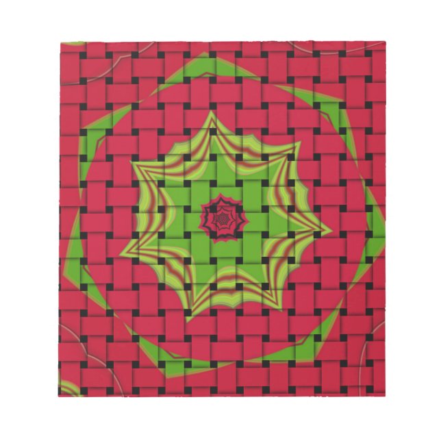 Bloco De Notas Design vermelho-tecido africano (Frente)