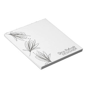 Bloco De Notas Designer de Flor Botânica Minimalista