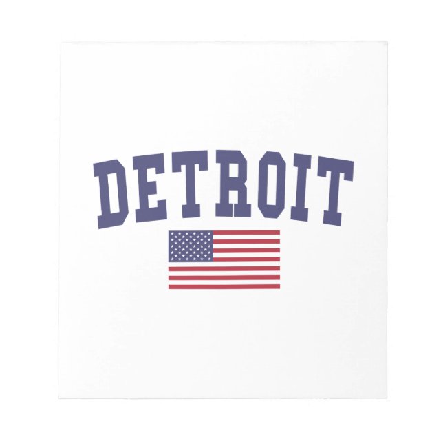 Bloco De Notas Detroit US Flag (Frente)