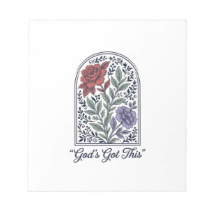 Bloco De Notas Deus Tem Isso Fé Floral Vintage