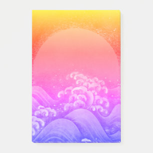 Bloco De Notas DEUSA DO SOL AMATERASU Rosa Amarelo Azul