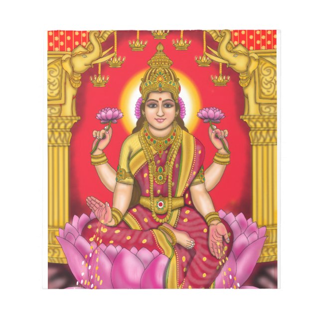 Bloco De Notas Deusa Lakshmi Notepad (Frente)