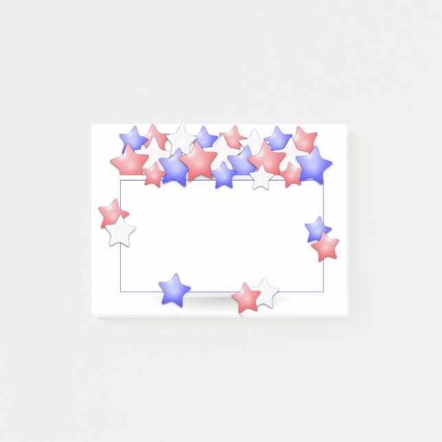 Bloco De Notas Dia da Independência dos EUA Estrelas Patrióticas  (Frente)