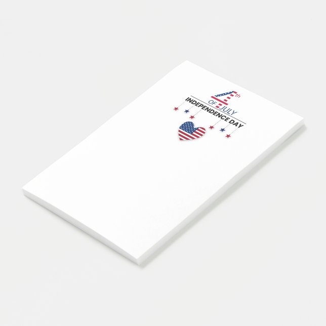 Bloco De Notas Dia da Independência em 4 de julho (Inclinado)