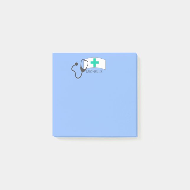 Bloco De Notas Dia das Enfermeiras do Estetoscópio Médico Bonito  (Frente)