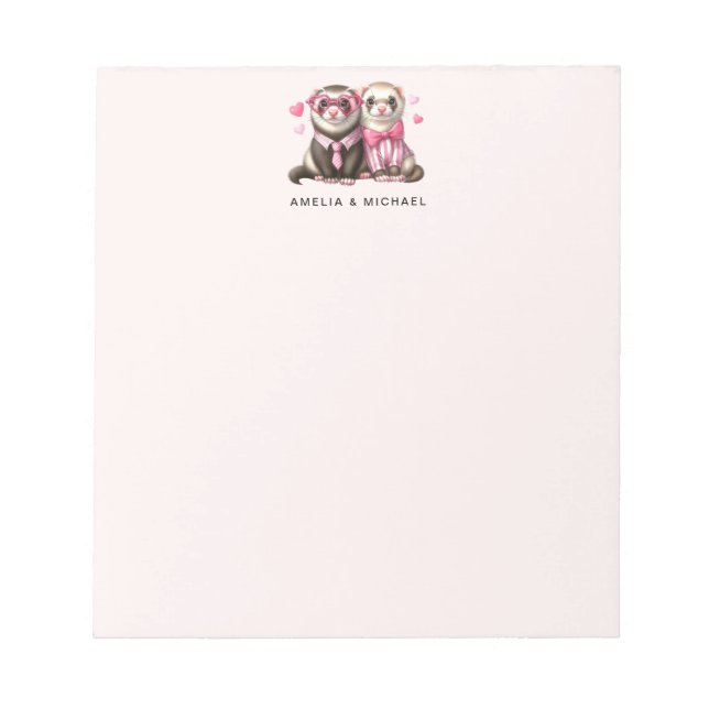 Bloco De Notas Dia de os namorados de Lontra Bonita no Amor (Frente)