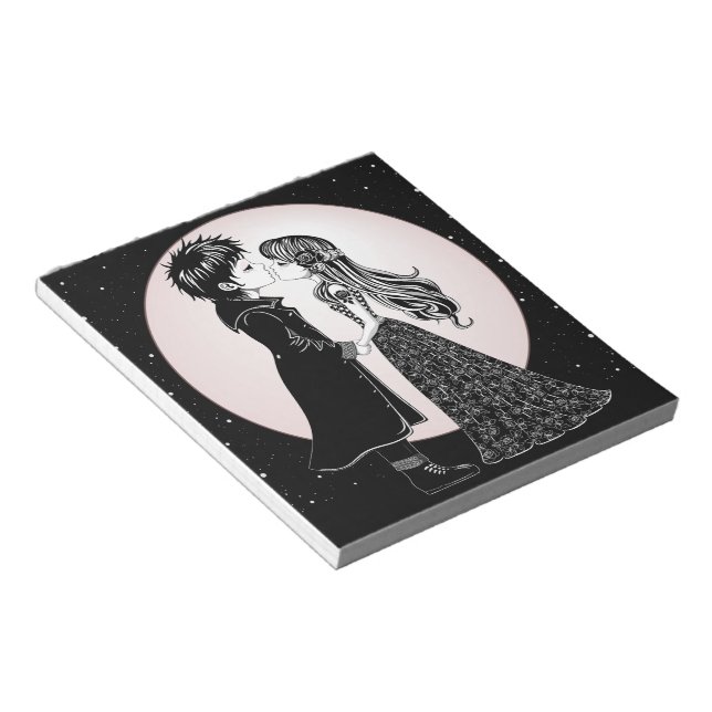 Bloco De Notas Dia de os namorados Gótico Beijo Gótico (Inclinado)