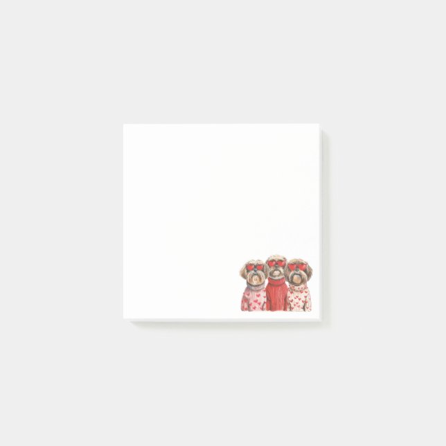 Bloco De Notas Dia de os namorados Shih Tzu Dogs (Frente)