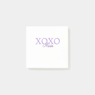 Bloco De Notas Dia de os namorados Xoxo adicione nome pastel roxo