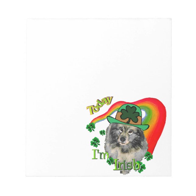 Bloco De Notas Dia de São Patrício Keeshond (Frente)