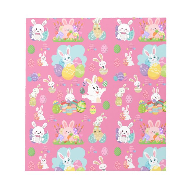 Bloco De Notas Dia do felz pascoa - Padrões Engraçados E Ovos (Frente)