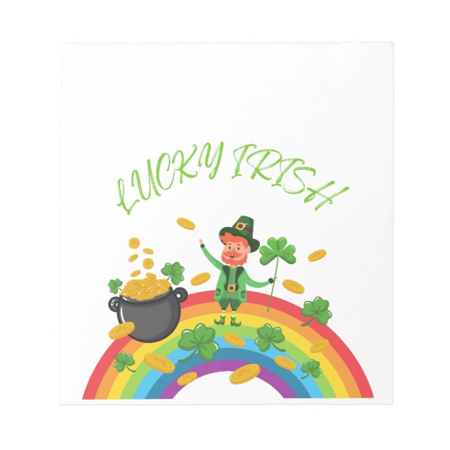 Bloco De Notas Dia dos Patricks - Engraçada Lucky Irish Leprechau (Frente)