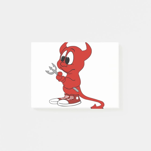 Bloco De Notas Diabo Red Demon Cartoon Satã Mau Inferno (Frente)