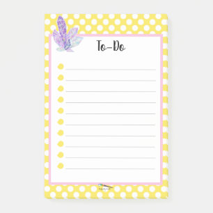 Bloco De Notas Diamante de Bolinhas Amarelo Para-Fazer