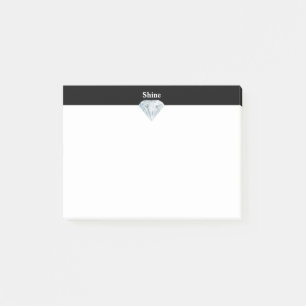 Bloco De Notas Diamante elegante em preto e branco