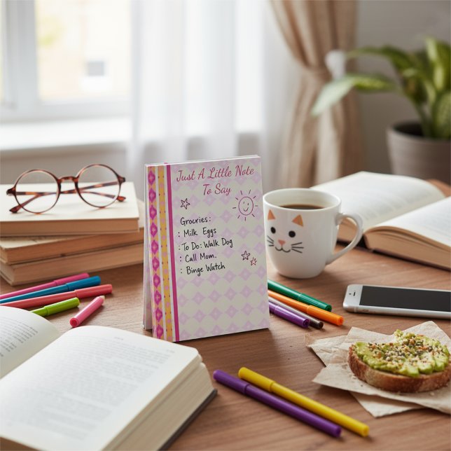 Bloco De Notas Diamantes Pintados de Rosa e Amarelo (Just a little note to say… you need this cutie.)