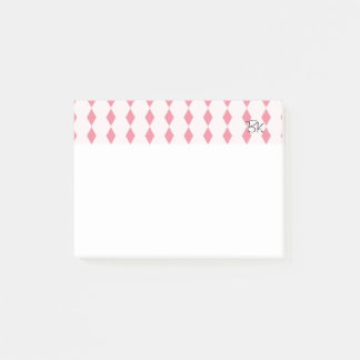 Bloco De Notas Diamantes Rosa com Iniciais